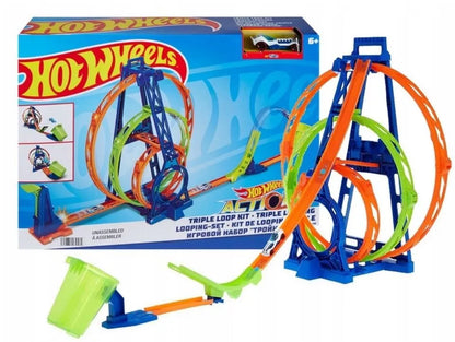 Hot Wheel Track Builder Unlimited Triple Loop Kit